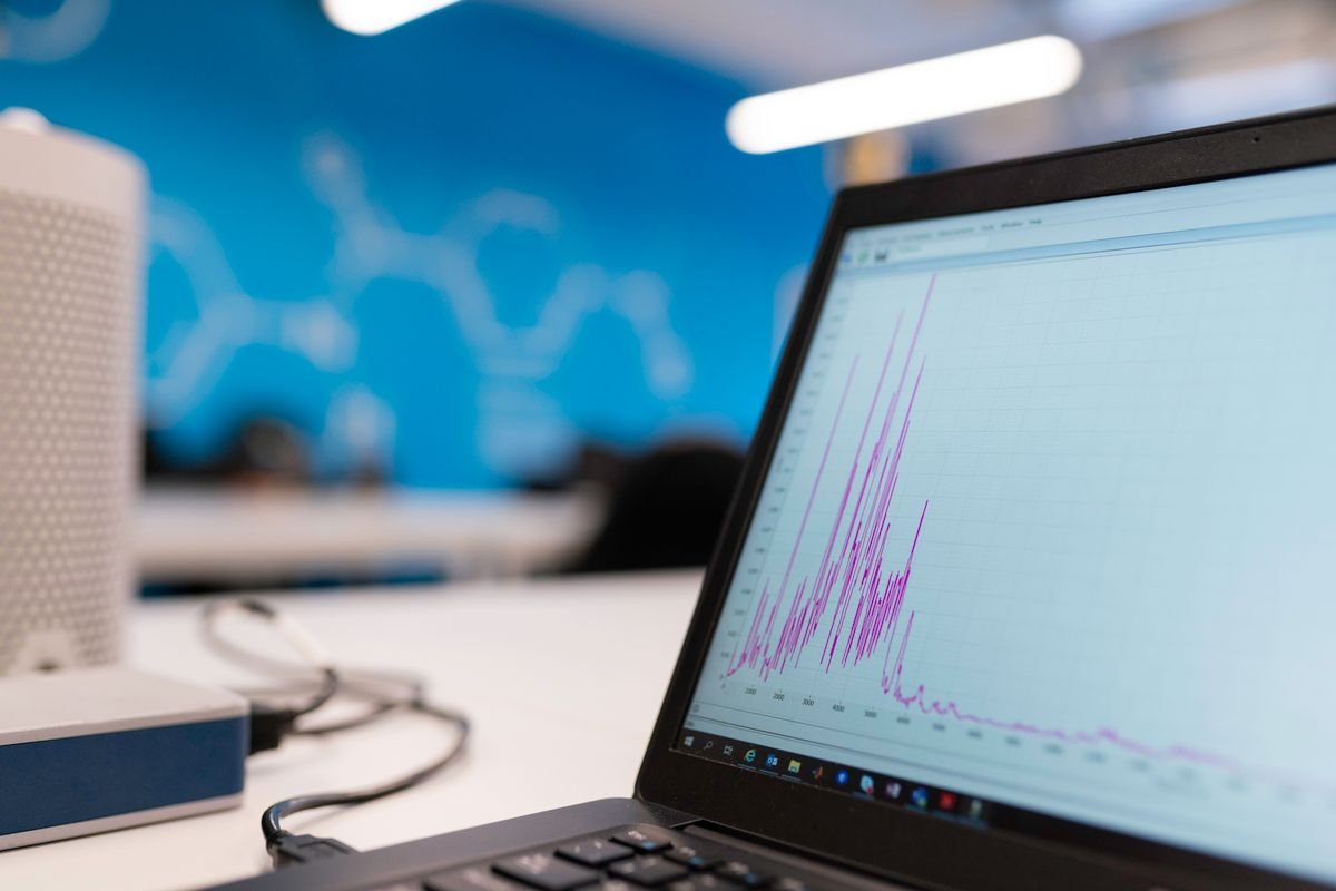 Analytics graph on laptop screen representing Google Ads attribution