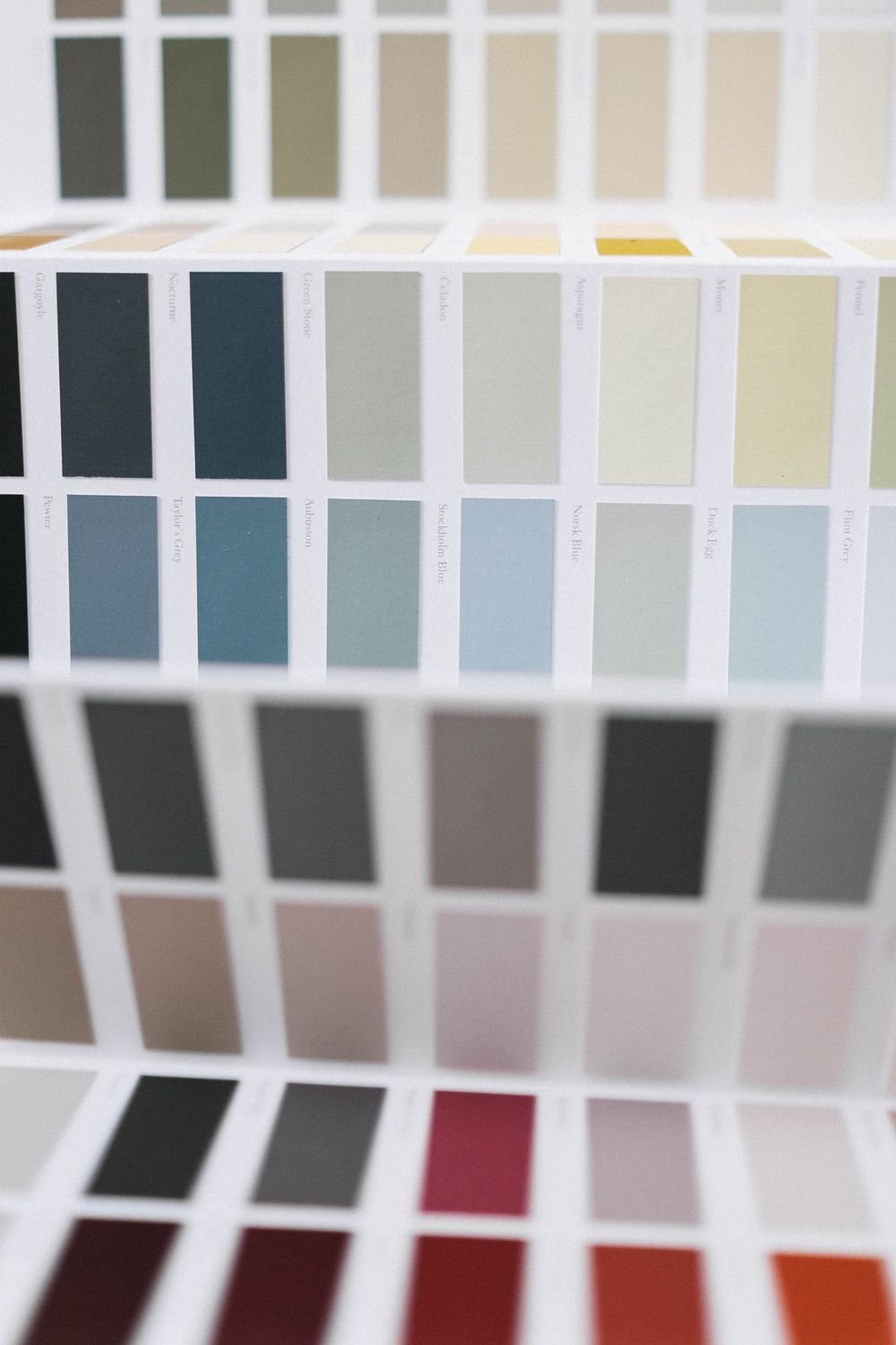 Vibrant color swatches representing structured product attributes