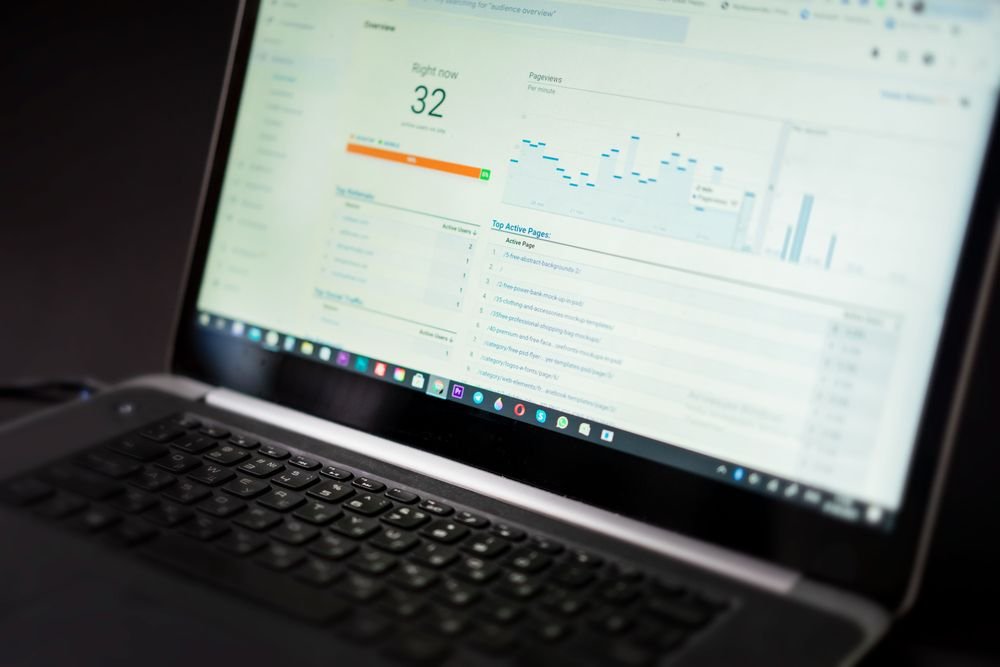 Analytics dashboard displaying real-time data indicators