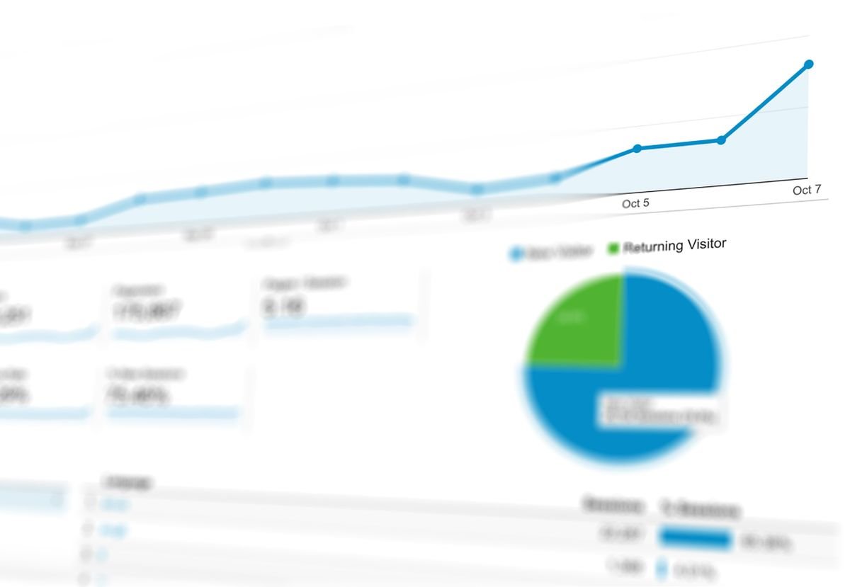 Data visualization chart representing analytics growth